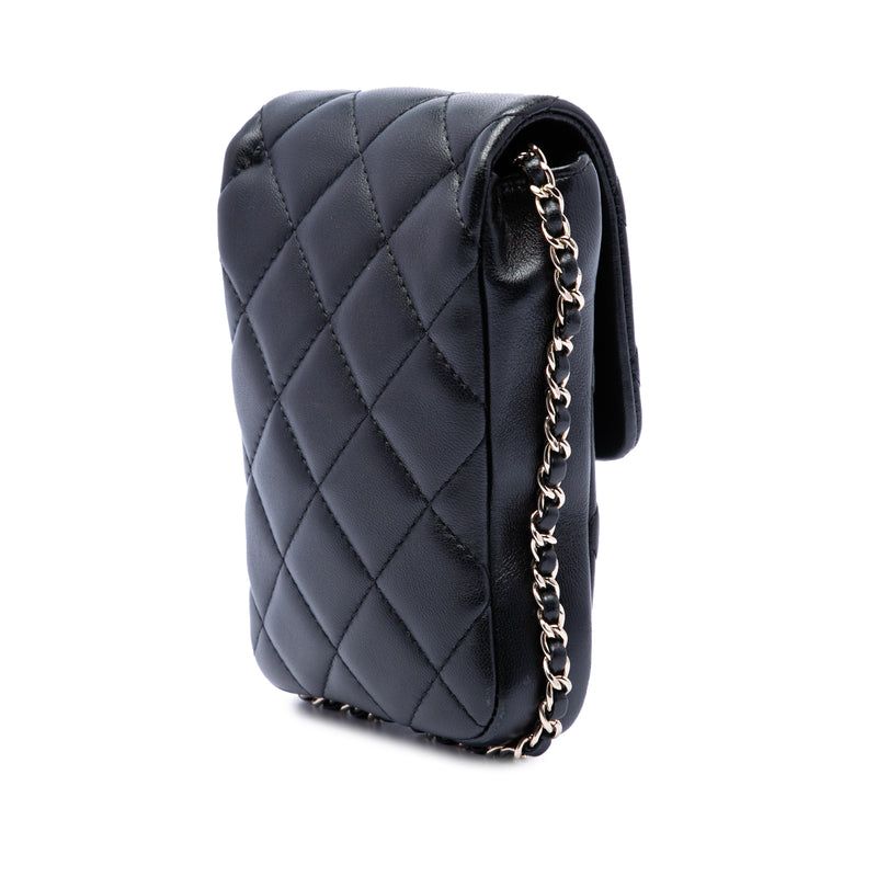 Quilted Lambskin My Precious Pearls Phone Holder with Chain - Image 2