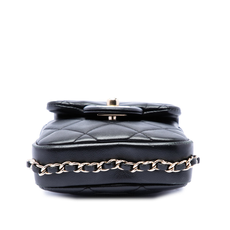 Quilted Lambskin My Precious Pearls Phone Holder with Chain - Image 3