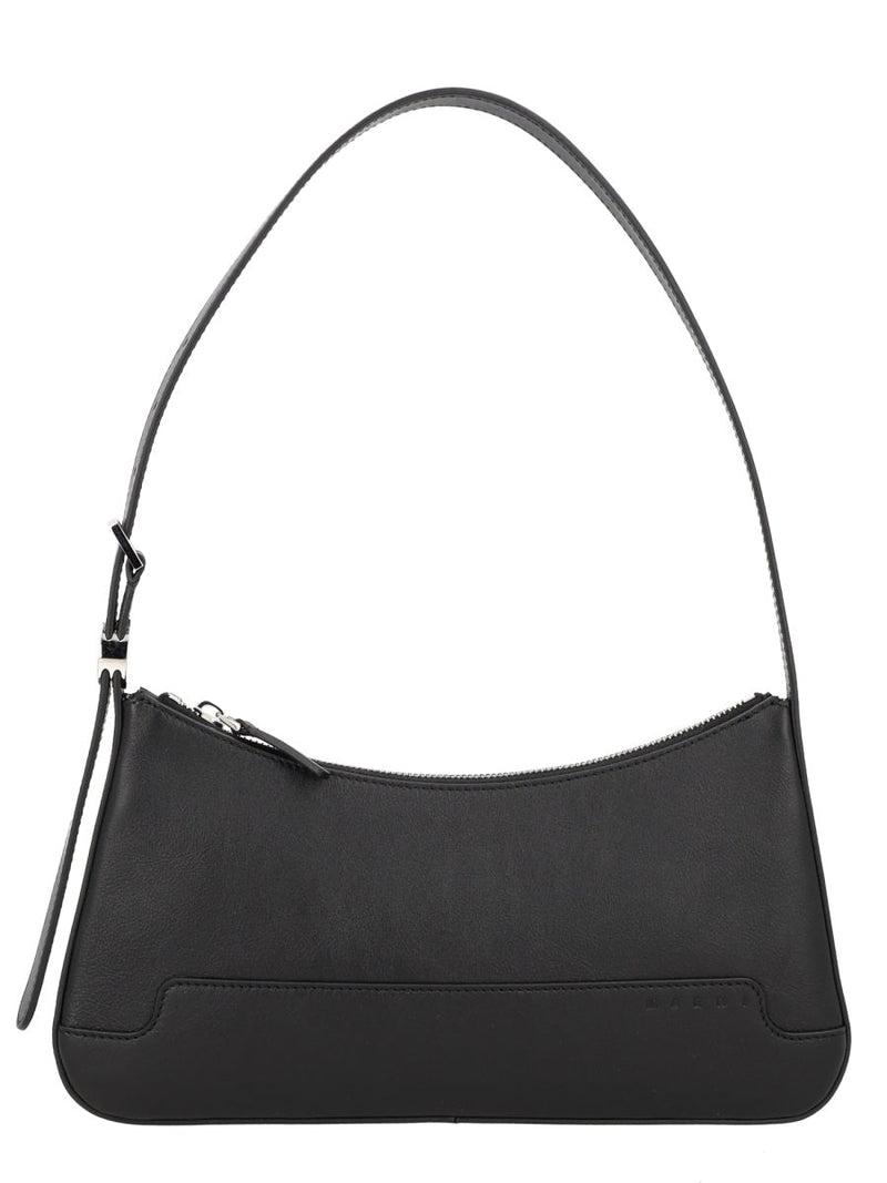Marni Calf Leather Shoulder Bag — Black