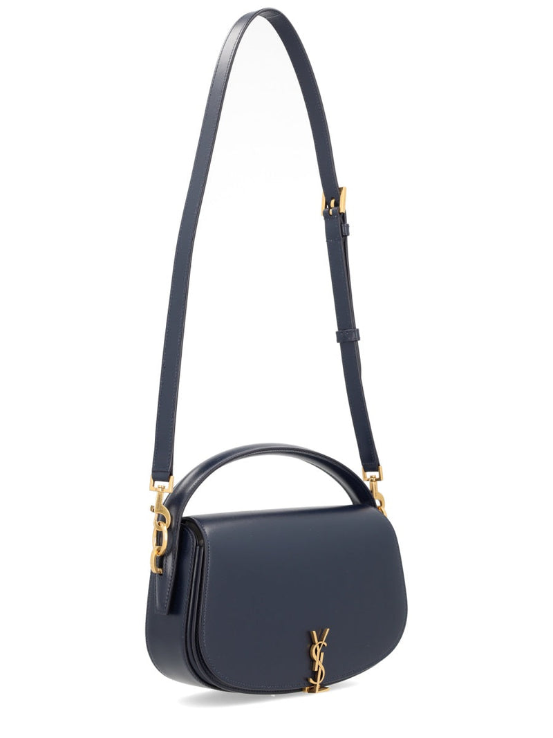 Saint Laurent Voltaire Shoulder Bag — Navy Main: Calf Skin