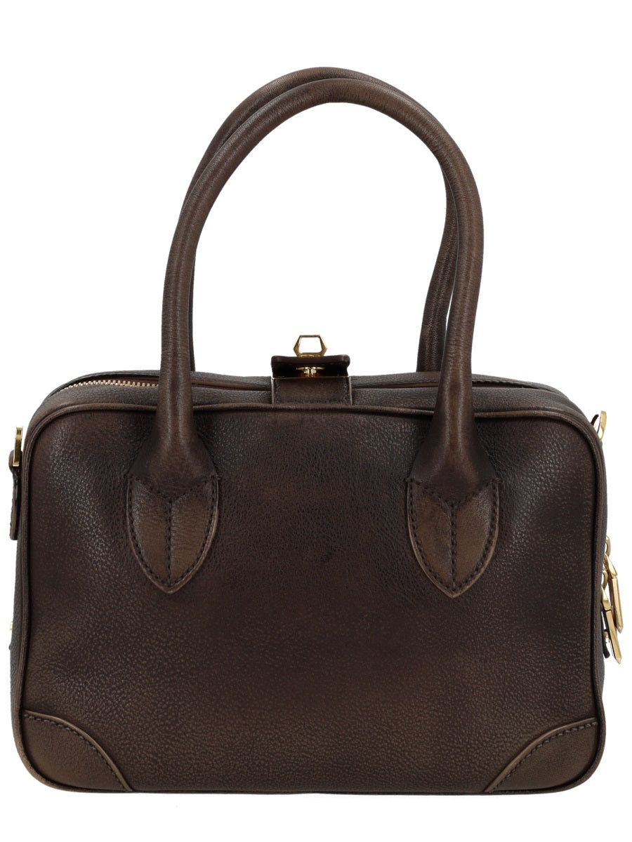 Golden Goose Life Top Handle Bag — Brown Cow Leather
