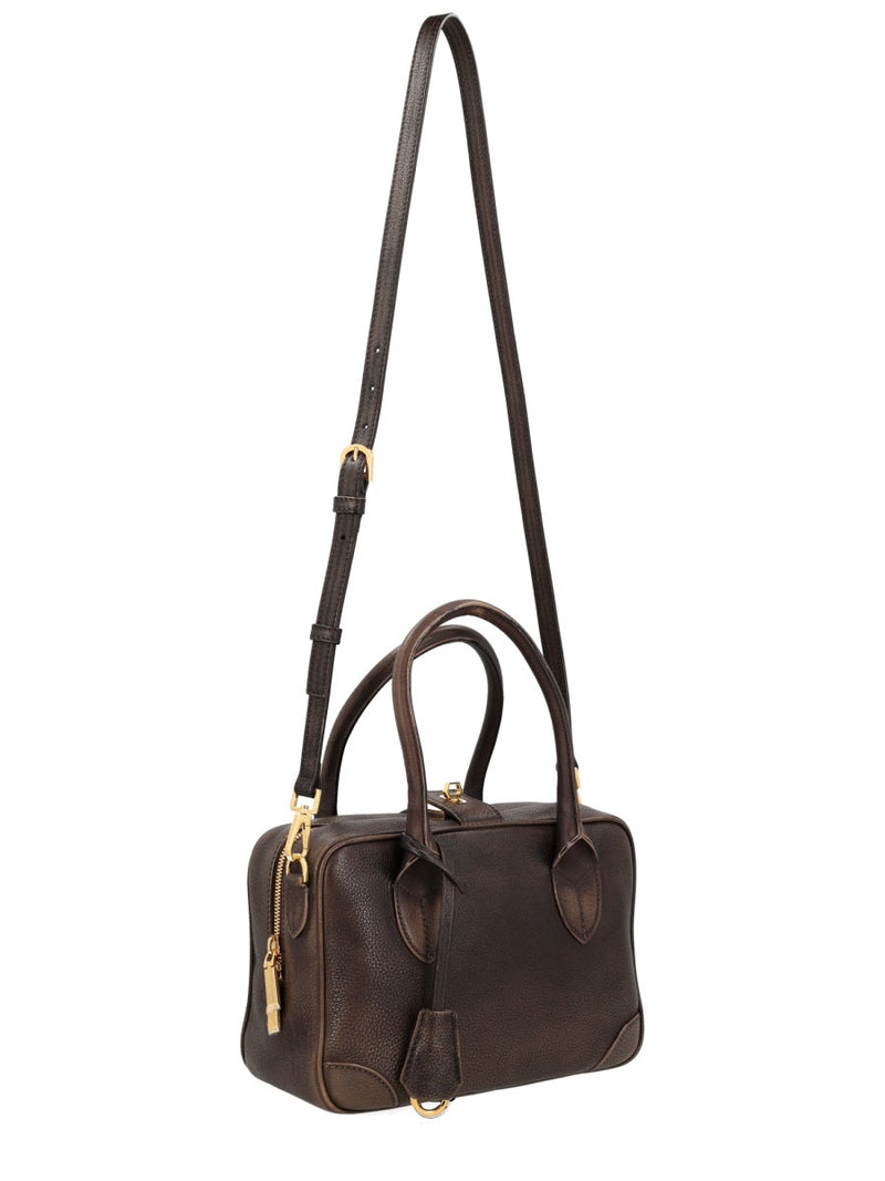 Golden Goose Life Top Handle Bag — Brown Cow Leather