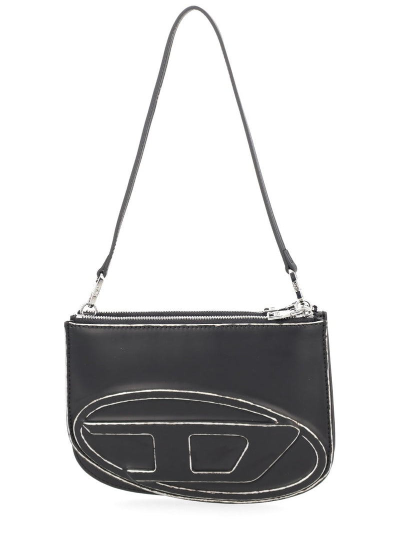Diesel 1dr Twin Shoulder Bag — Black Polyurethane