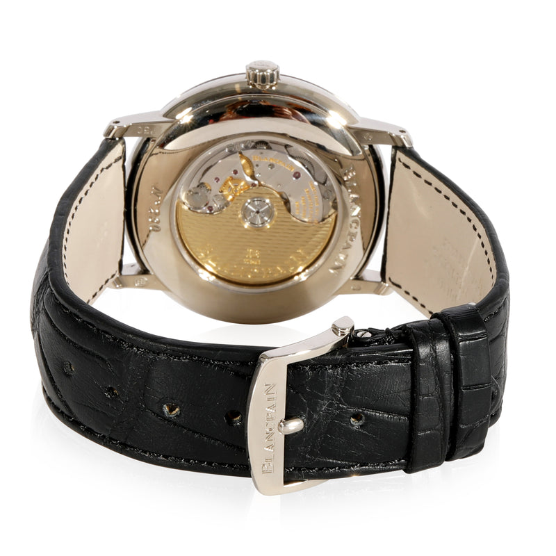 Blancpain Villeret Ultraplate 6653-1542-55b Mens Watch 18kt White Gold Silver 18k Wrist
