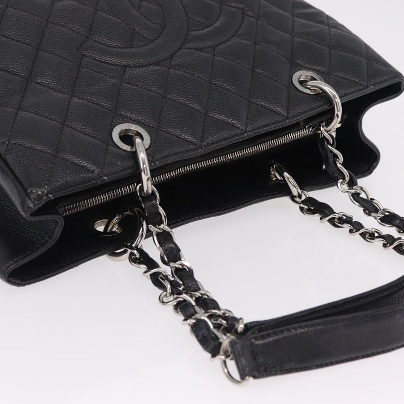 Chanel Grand Shopping Quilted Caviar Black Leather Bag