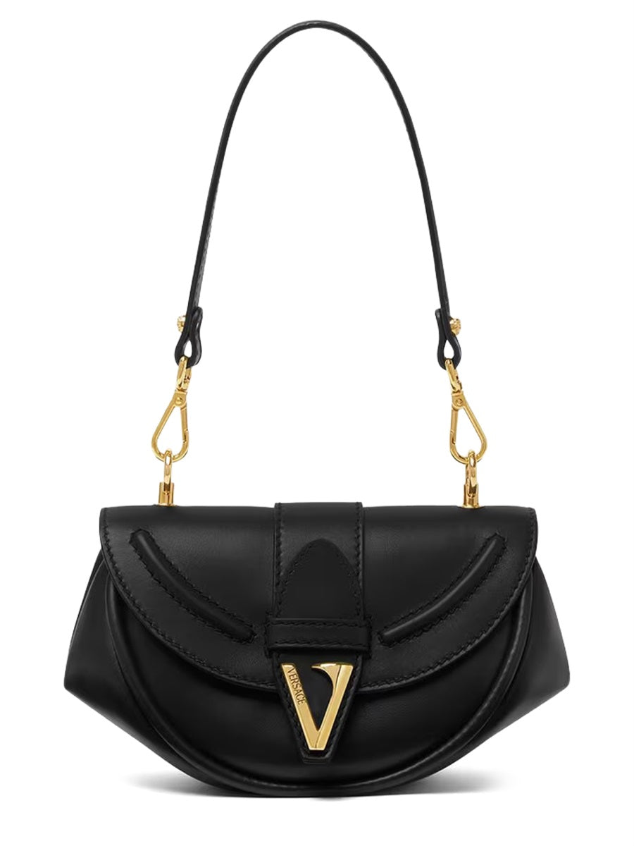 Versace Shoulder Bag — Black Calf Leather