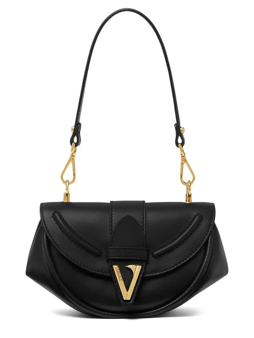Versace Shoulder Bag — Black Calf Leather