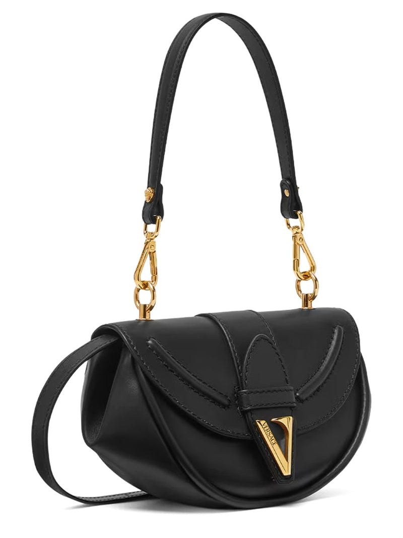 Versace Shoulder Bag — Black Calf Leather