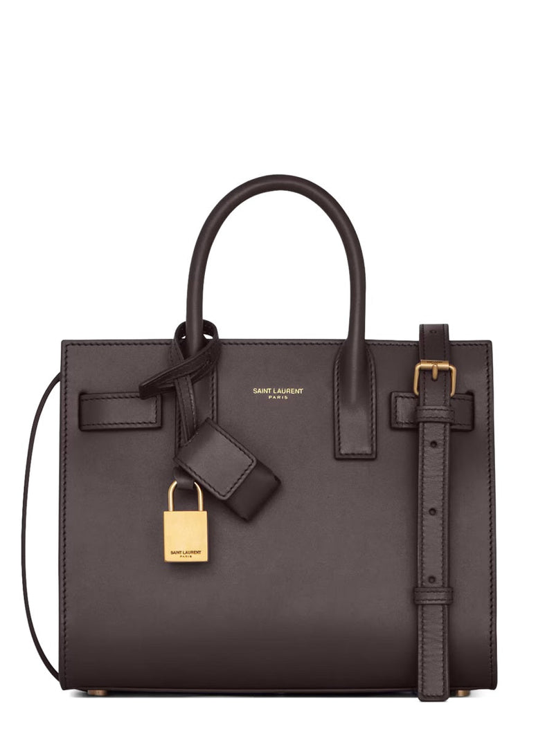 Saint Laurent Sac De Jour Nano Top Handle Bag — Brown Lamb Leather