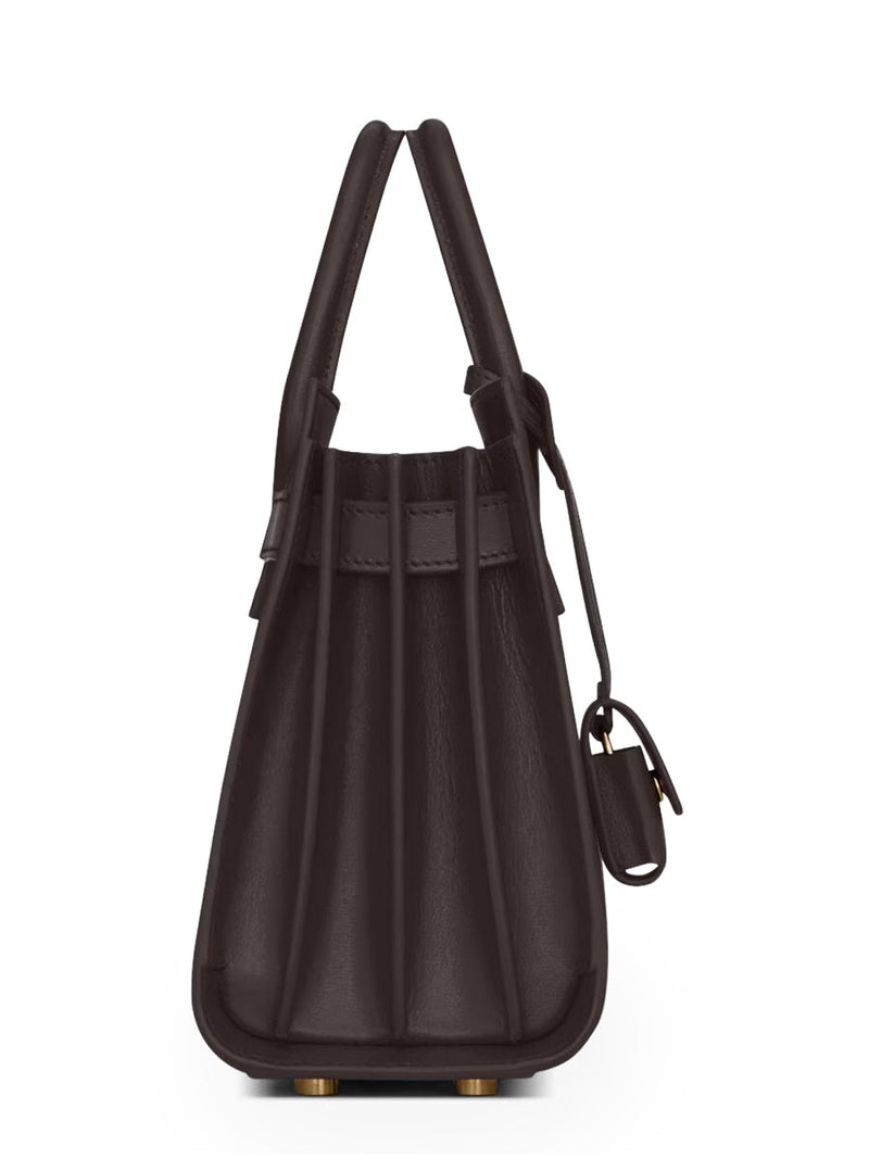 Saint Laurent Sac De Jour Nano Top Handle Bag — Brown Lamb Leather