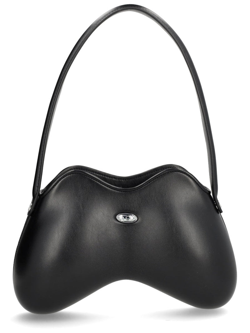 Diesel Double-D Shoulder Bag — Black Polyurethane