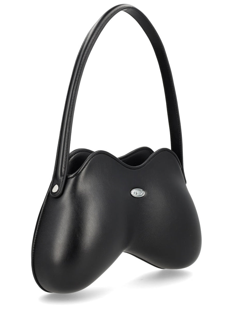 Diesel Double-D Shoulder Bag — Black Polyurethane