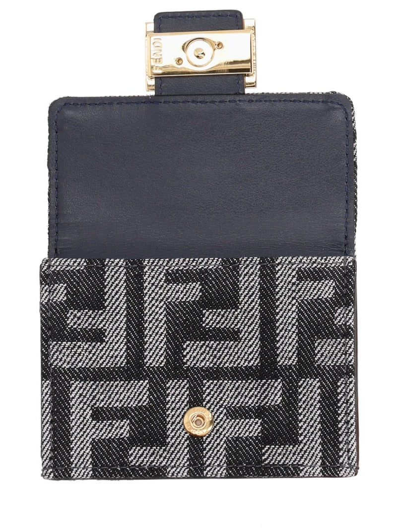 Fendi Baguette Wallet — Black Cotton Polyester