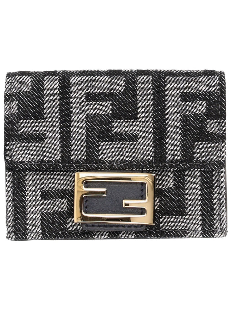Fendi Baguette Wallet — Black Cotton Polyester