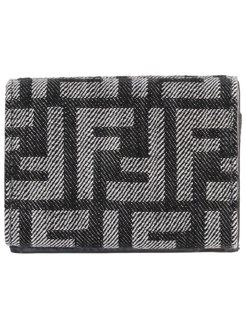 Fendi Baguette Wallet — Black Cotton Polyester