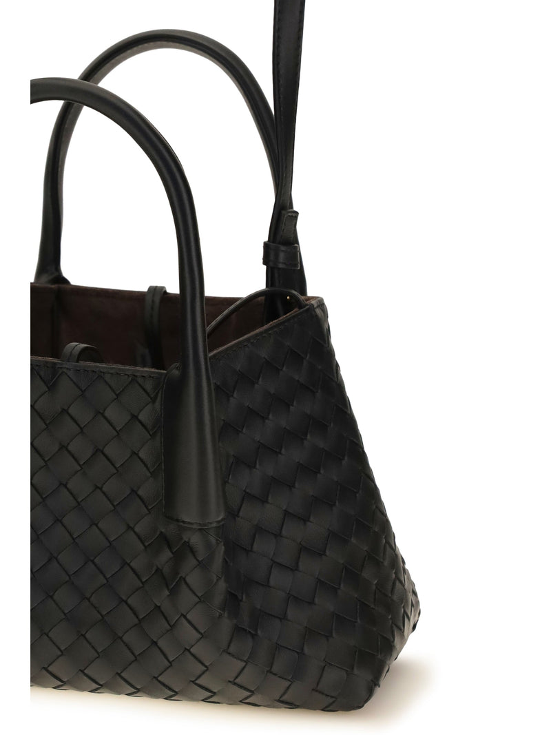 Bottega Veneta Pinacoteca Shoulder Bag — Black Calf Leather