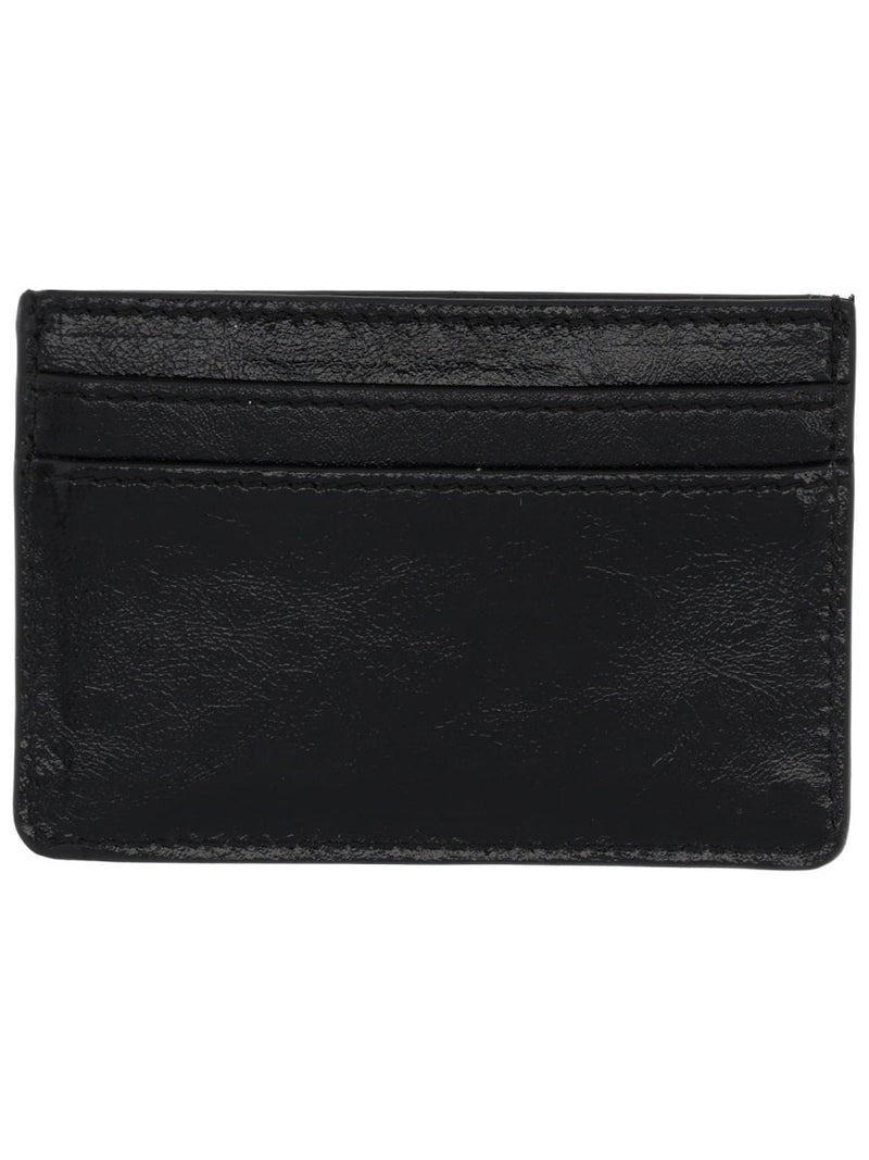 Marine Serre Logo Card Case — Black Leather Cases