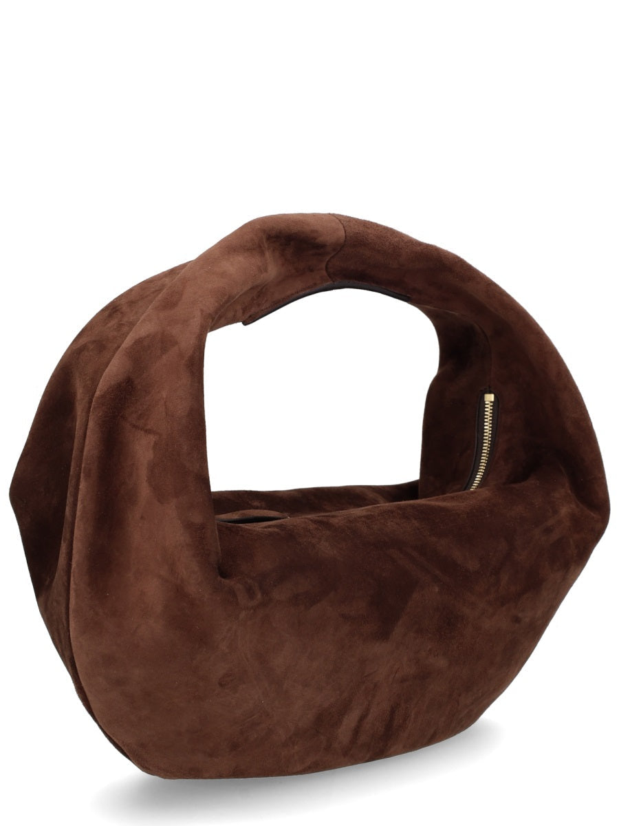 Khaite Olivia Hobo Bag — Brown Calf Leather