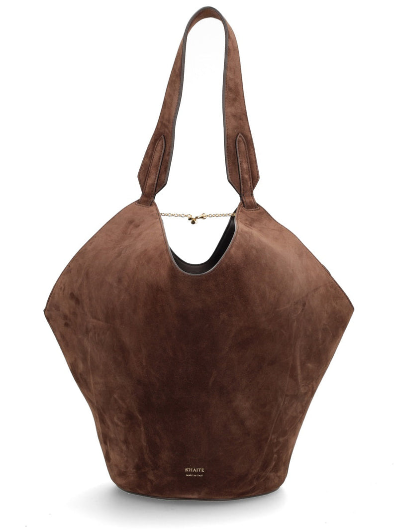Khaite Lotus Tote Bag — Brown Calf Leather