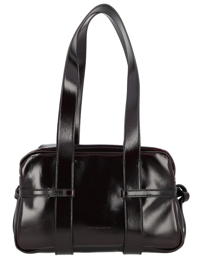 Dries Van Noten Leather And Cotton Blend Shoulder Bag — Brown