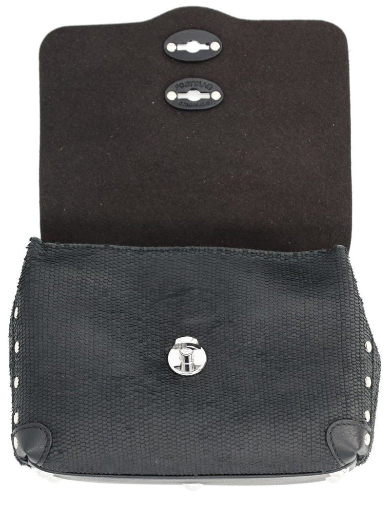 Zanellato Textured Leather Shoulder Bag — Black External Lamb