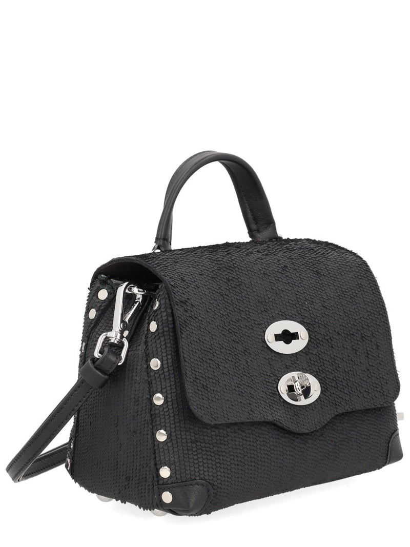 Zanellato Textured Leather Shoulder Bag — Black External Lamb