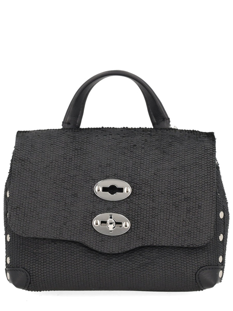 Zanellato Textured Leather Shoulder Bag — Black External Lamb