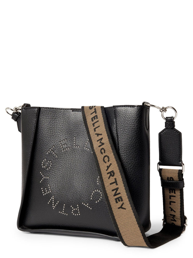 Stella Mccartney Logo-Print Polyamide Shoulder Bag — Black