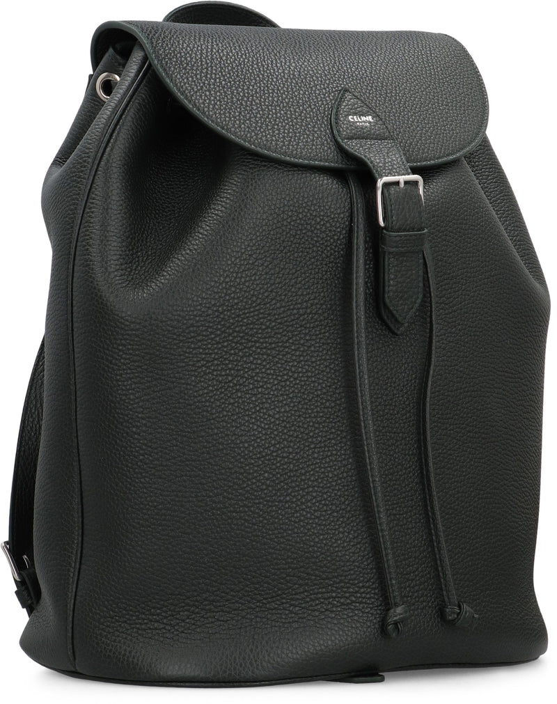 Celine Pebbled Calfskin Backpack — Black Calf