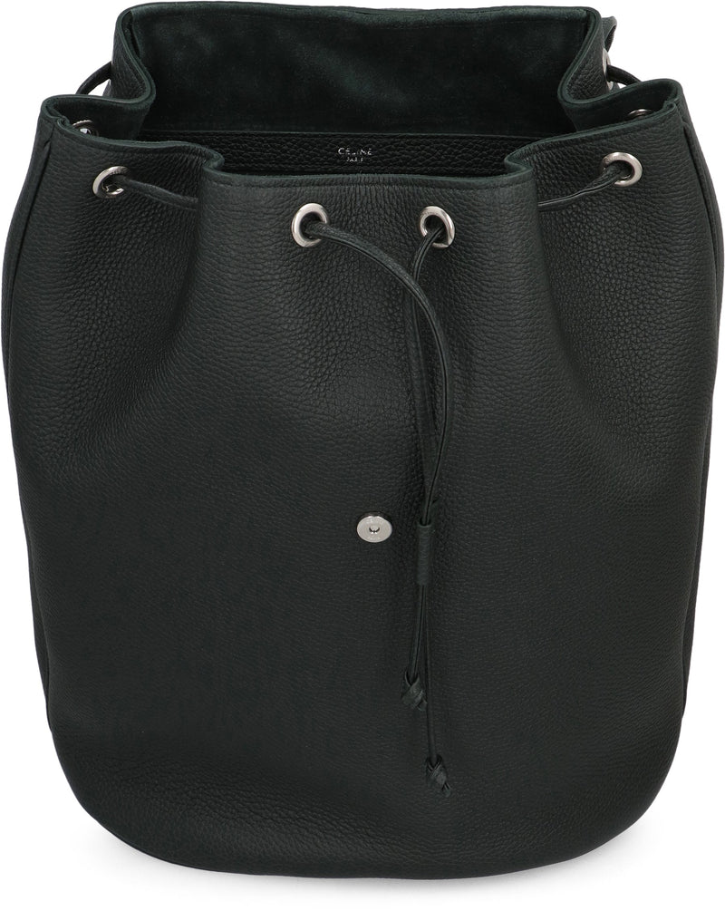 Celine Pebbled Calfskin Backpack — Black Calf