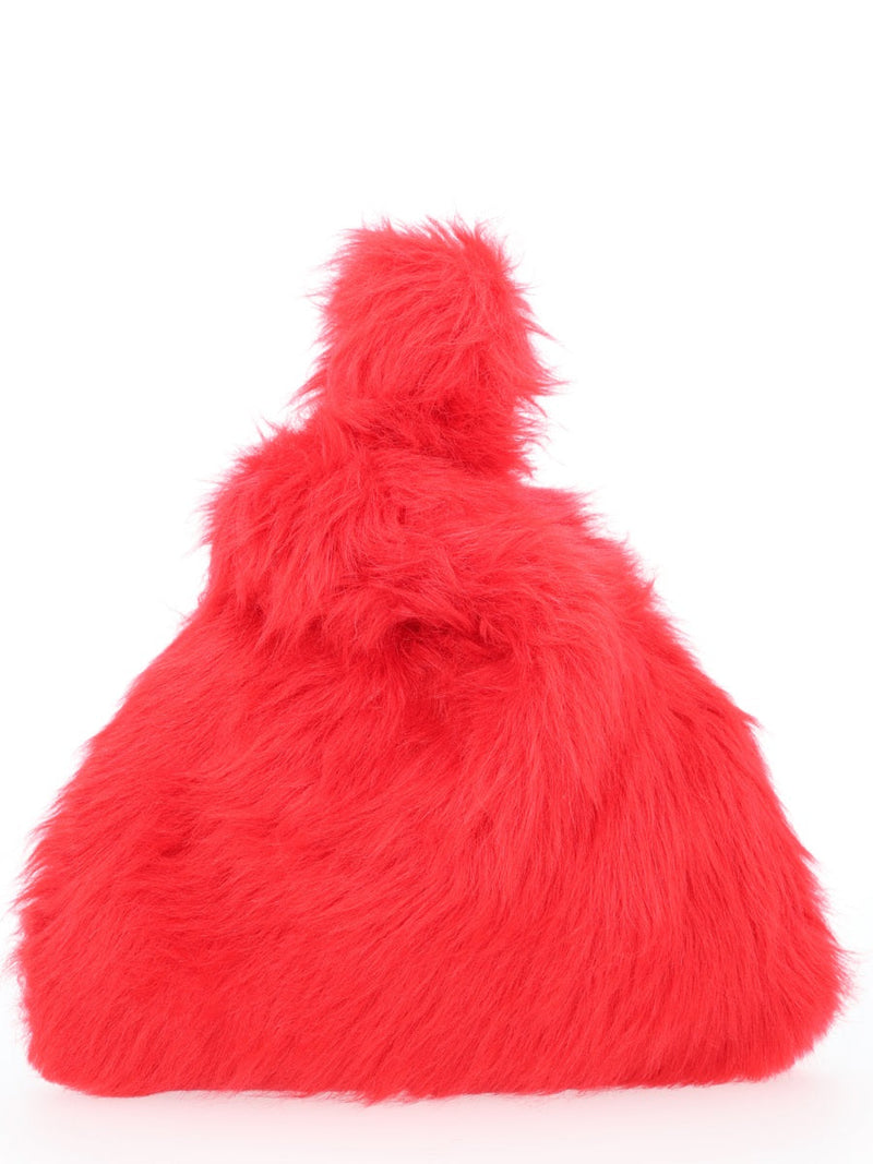 Msgm Fluffy Modacrylic Mini Bag — Red
