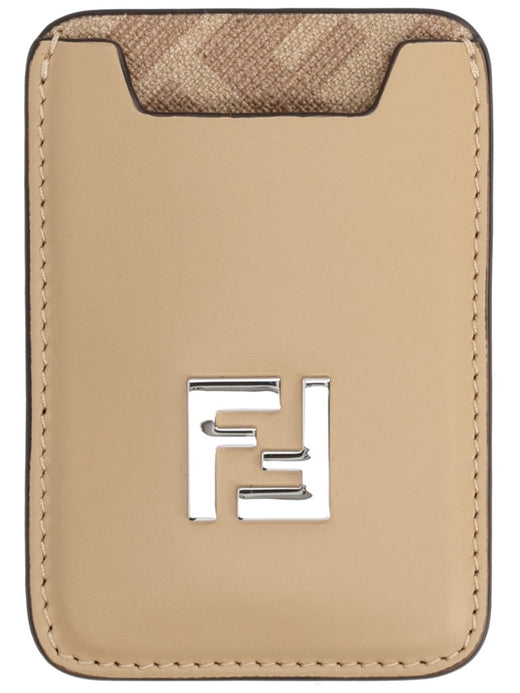 Fendi Smooth Leather Card Case — Beige Wallets & Purses