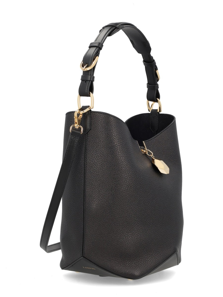 Lanvin Catch Shoulder Bag — Black Calf Leather