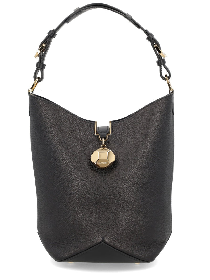 Lanvin Catch Shoulder Bag — Black Calf Leather