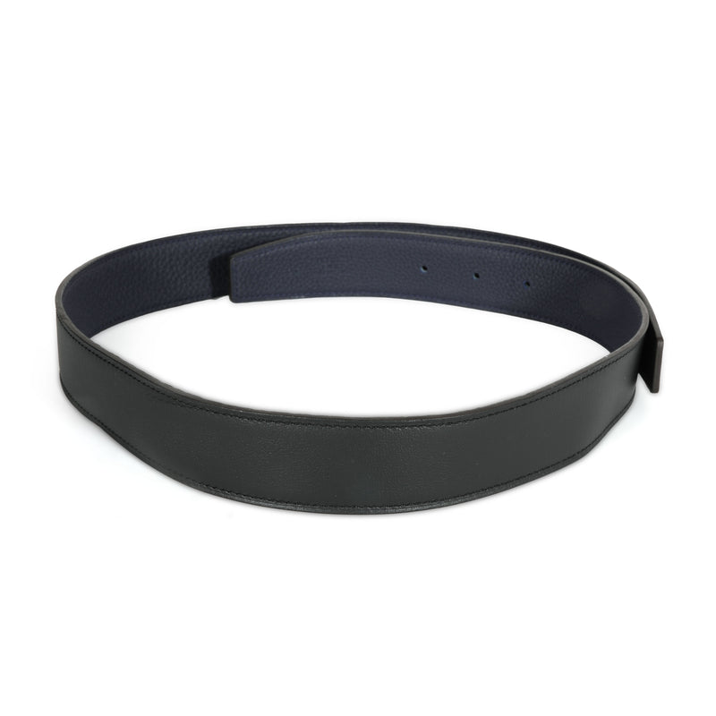 Hermès Black 135 & Bleu Nuit Togo Reversible 32mm Belt Strap Leather