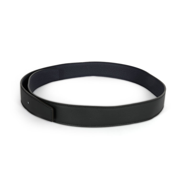 Hermès Black 135 & Bleu Nuit Togo Reversible 32mm Belt Strap Leather