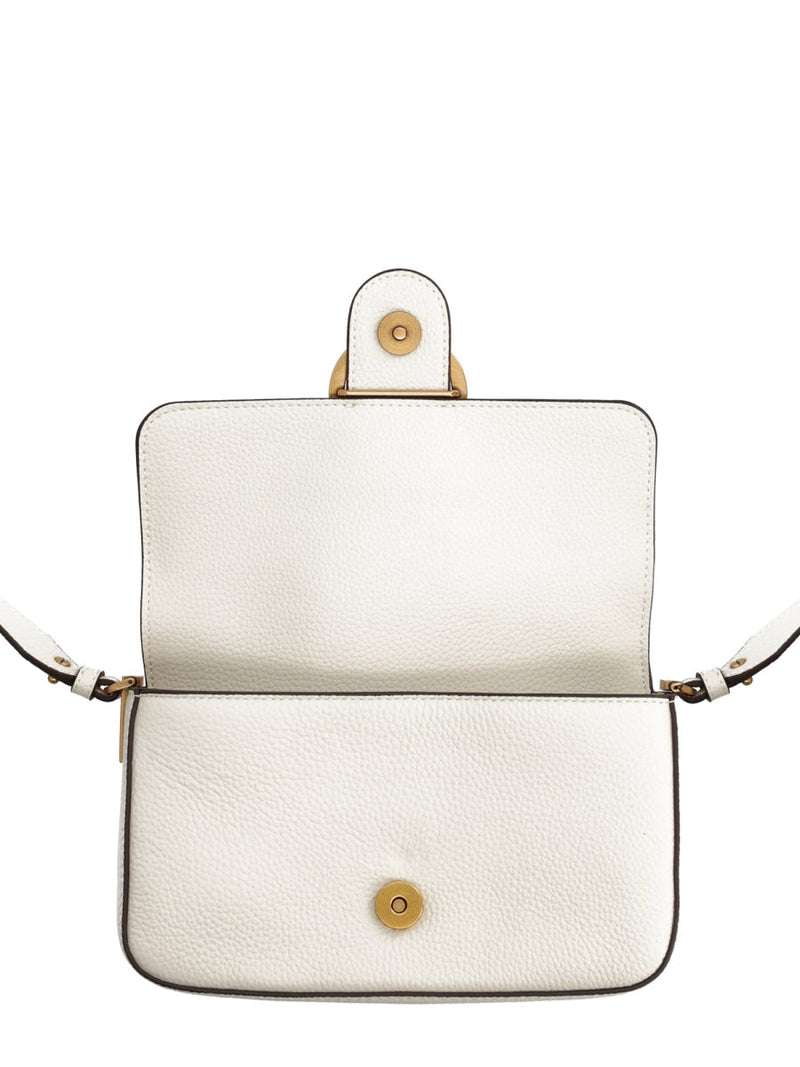 Pinko Mini Love Shoulder Bag — White Leather