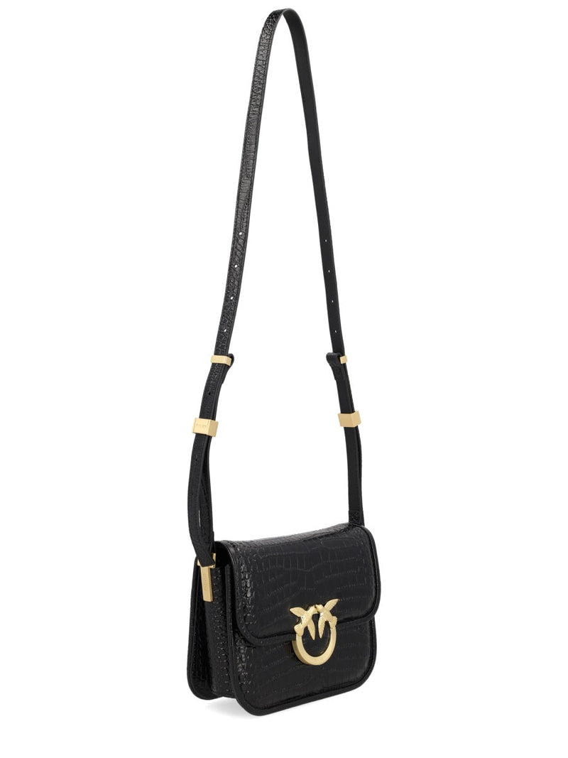 Pinko Love Shoulder Bag — Black Leather