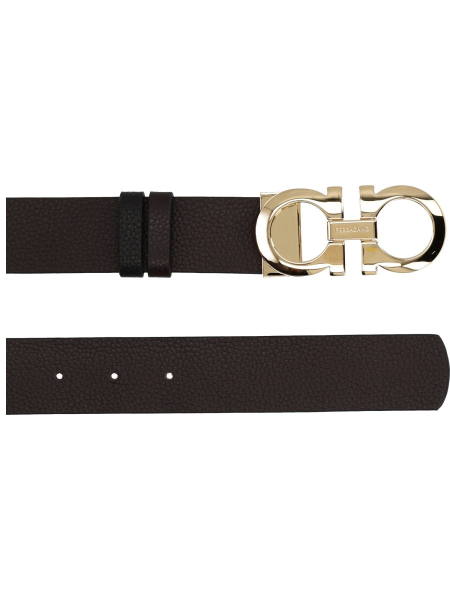 Ferragamo Reversible Leather Belt — Brown