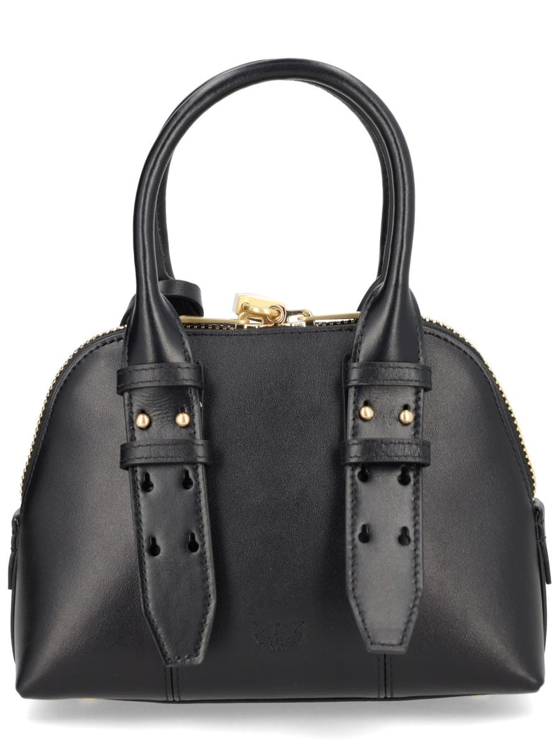 Pinko Bowling Mini Escape Shoulder Bag — Black Leather