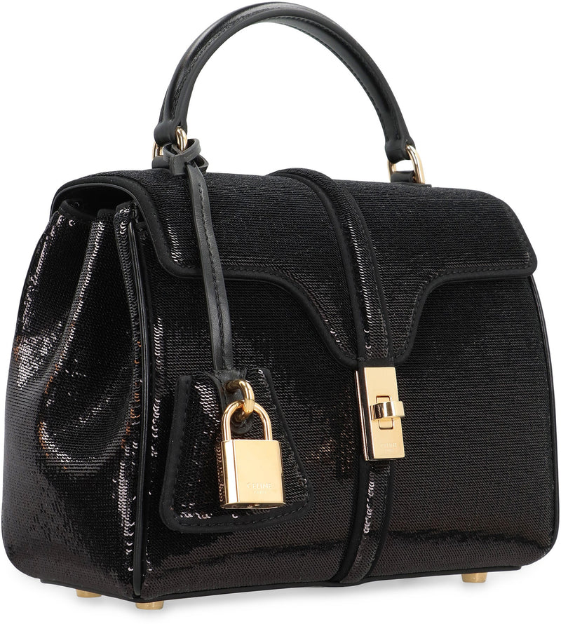 Celine Top Handle Bag — Black Polyester