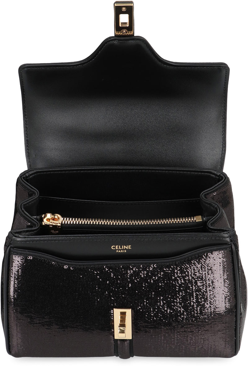 Celine Top Handle Bag — Black Polyester