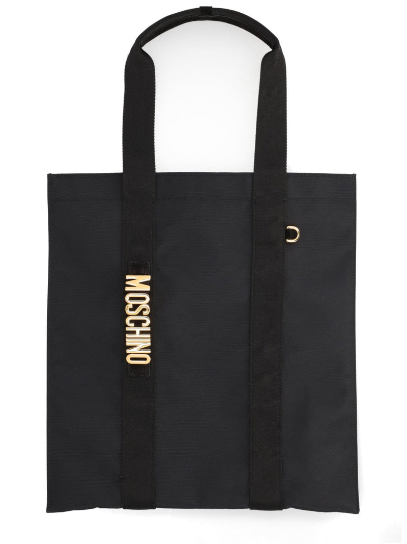 Moschino Carry Me Shoulder Bag — Black Leather