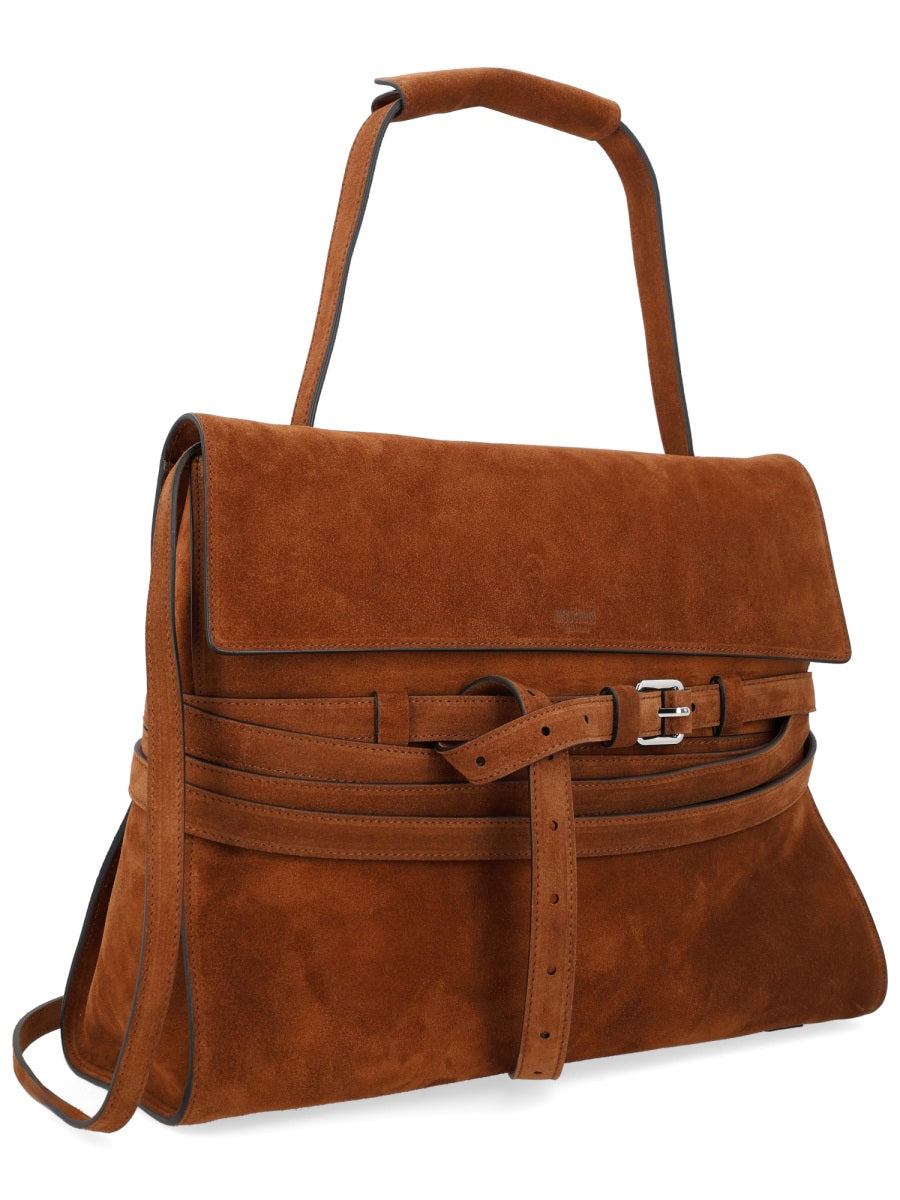 Moschino Tie Me Shoulder Bag — Brown Leather