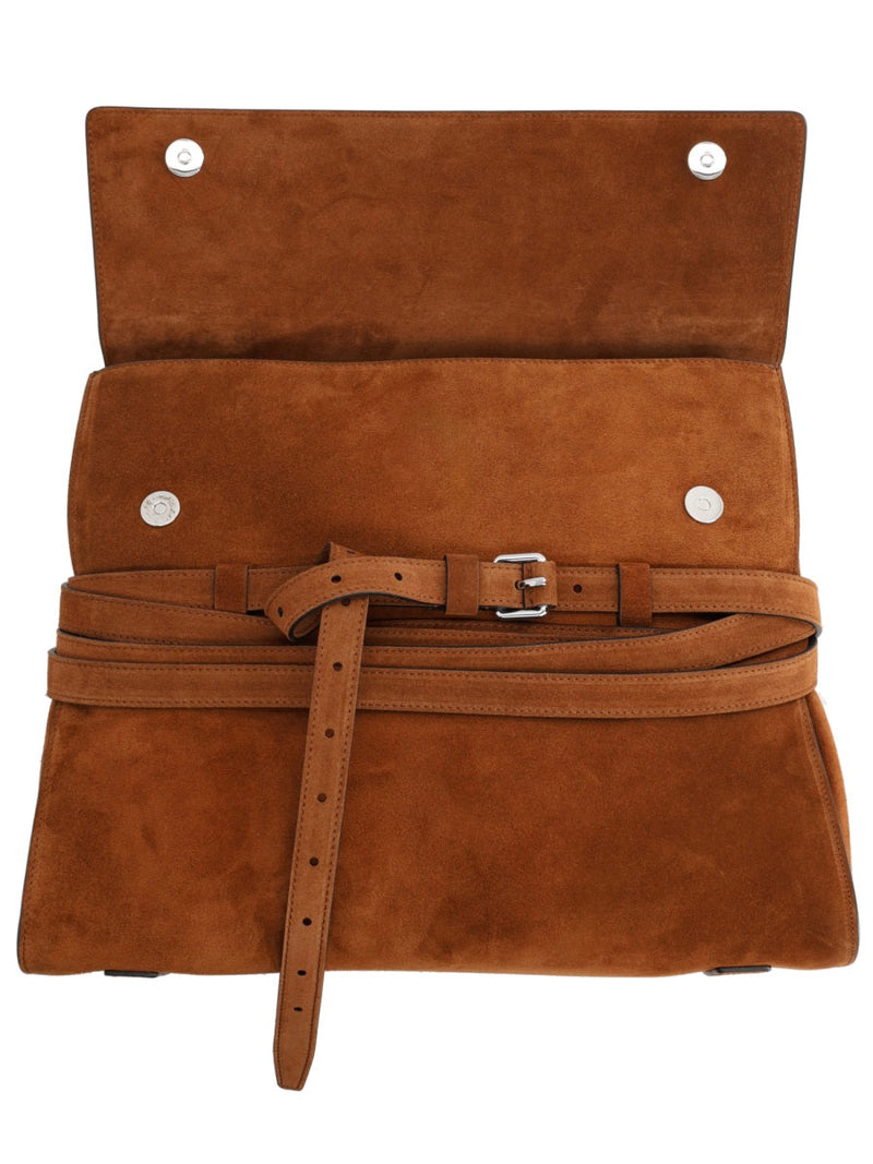 Moschino Tie Me Shoulder Bag — Brown Leather