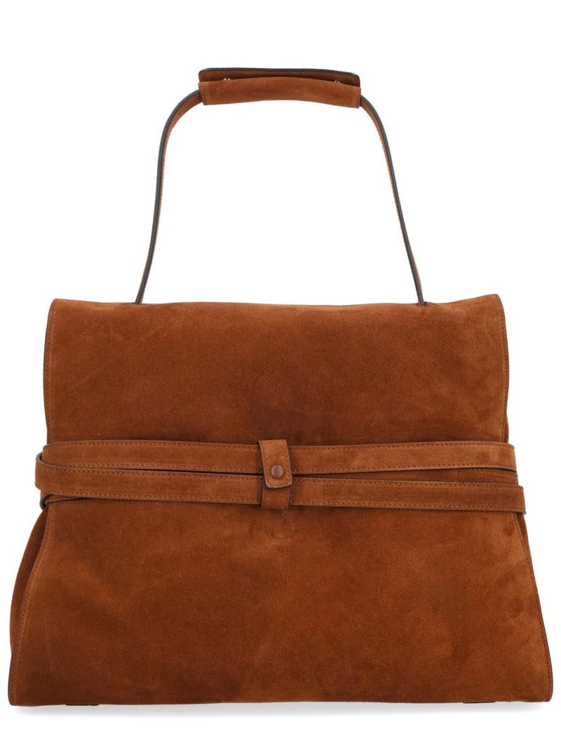Moschino Tie Me Shoulder Bag — Brown Leather