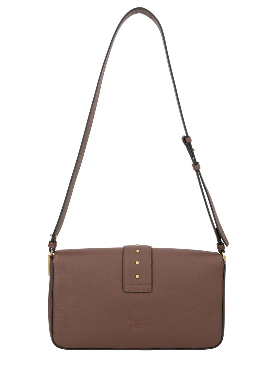 Pinko Love Shoulder Bag — Brown Leather
