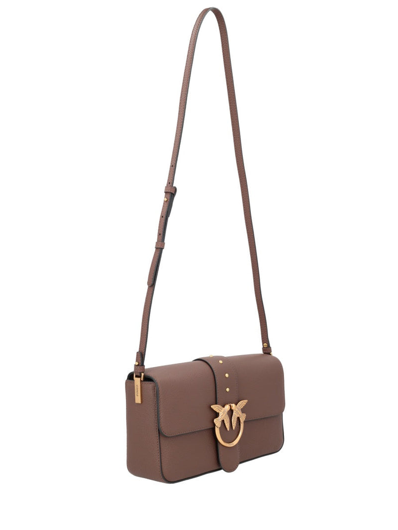 Pinko Love Shoulder Bag — Brown Leather