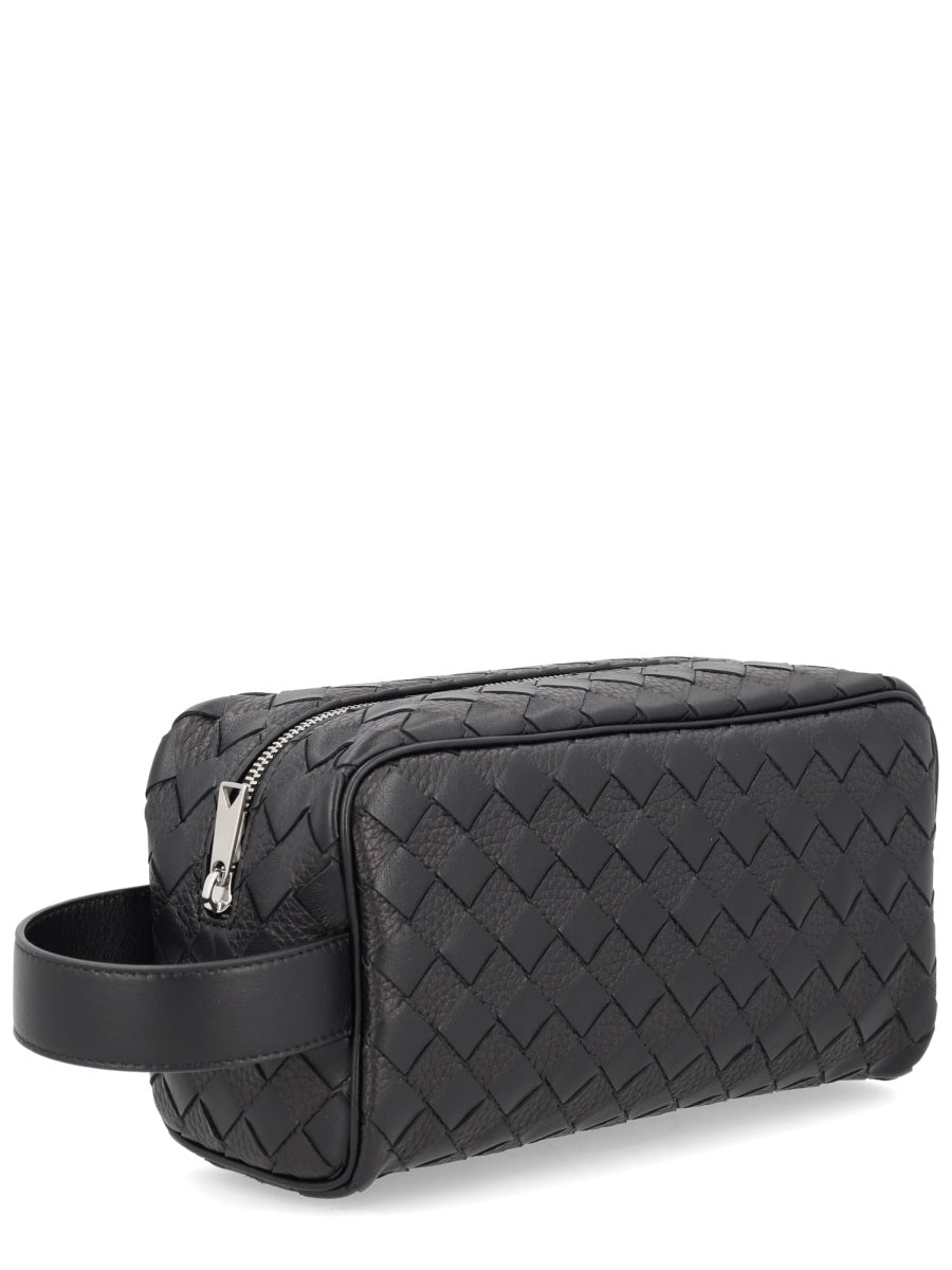 Bottega Veneta Woven Leather Clutch — Black