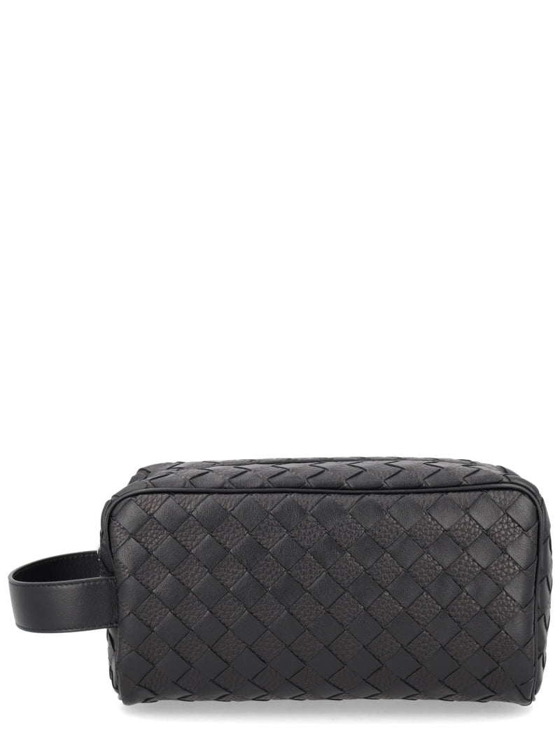 Bottega Veneta Woven Leather Clutch — Black